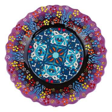Mandala Temalı Çini Myros Resim Tabak 25 cm - 5