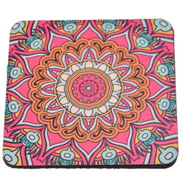 Mandala Themed Wooden Customised Souvenir Coaster Set of 4 pcs 90 mm - 3