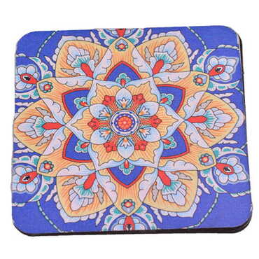 Mandala Themed Wooden Customised Souvenir Coaster Set of 4 pcs 90 mm - 4