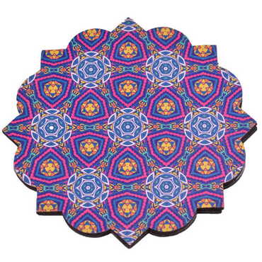 Mandala Themed Wooden Customised Souvenir Coaster Set of 4 pcs 90 mm - 5