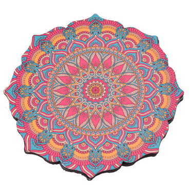 Mandala Themed Wooden Customised Souvenir Coaster Set of 4 pcs 90 mm - 7