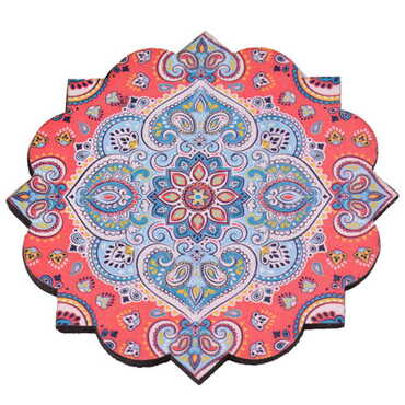 Mandala Themed Wooden Customised Souvenir Coaster Set of 4 pcs 90 mm - 8