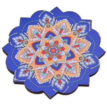 Mandala Themed Wooden Customised Souvenir Coaster Set of 4 pcs 90 mm - 9