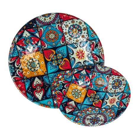 Mandala Temalı Metal Çay Tabağı - 1