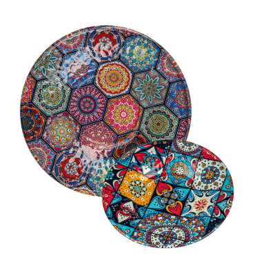 Mandala Temalı Metal Çay Tabağı - 2