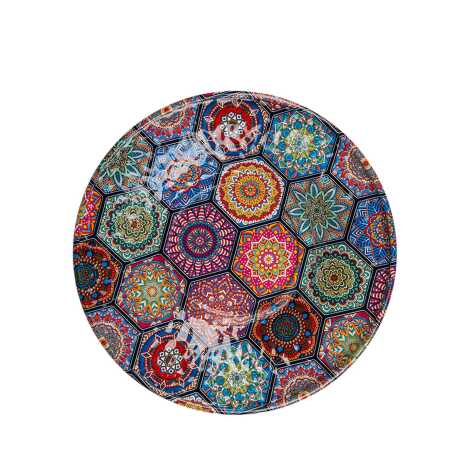 Mandala Temalı Metal Çay Tabağı - 3