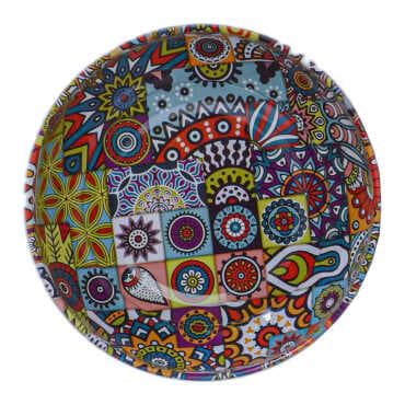Mandala Themed Metal Bowl 115 mm