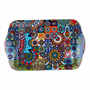 Wholesale Mandala Themed Mini Tray Double Sided Printed (25*16 cm) - 10