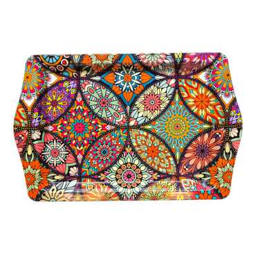 Wholesale Mandala Themed Mini Tray Double Sided Printed (25*16 cm) - 11
