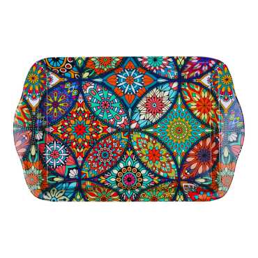 Wholesale Mandala Themed Mini Tray Double Sided Printed (25*16 cm) - 12