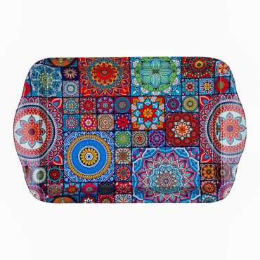 Wholesale Mandala Themed Mini Tray Double Sided Printed (25*16 cm) - 13