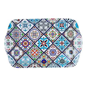 Wholesale Mandala Themed Mini Tray Double Sided Printed (25*16 cm) - 14