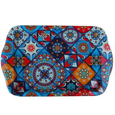 Wholesale Mandala Themed Mini Tray Double Sided Printed (25*16 cm) - 7
