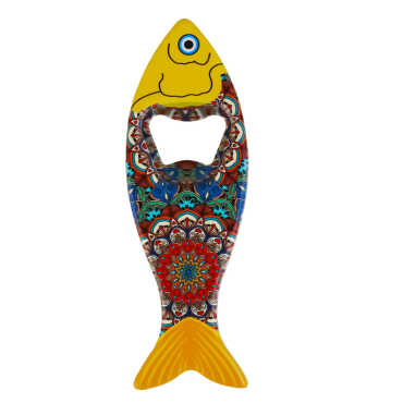 Mandala Temalı Myros Balık Açacak Magnet 42x130 mm - Myros
