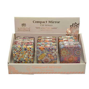 Mandala Themed Custom Printed Rectangular Curved Pocket Mirror - 2