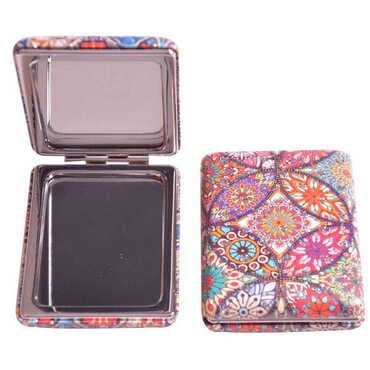 Mandala Themed Custom Printed Rectangular Curved Pocket Mirror - 8