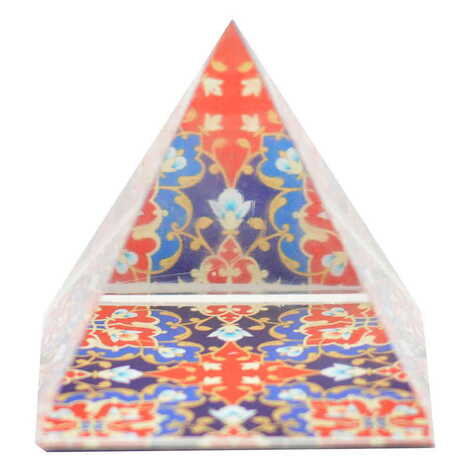 Mandala Themed Hemisphere Glass Paperweight 5Cm - 1