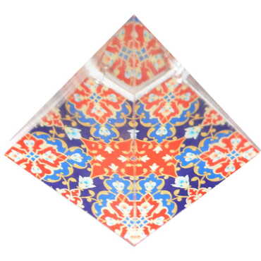Mandala Themed Hemisphere Glass Paperweight 5Cm - 2