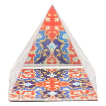 Mandala Themed Hemisphere Glass Paperweight 5Cm