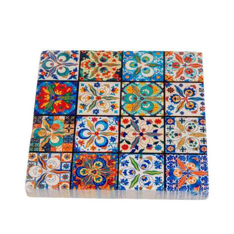 Mandala Temalı Taş Bardak Altlığı 100x100 mm - 5