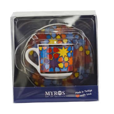 Mandala Themed Single Porcelain Cup
