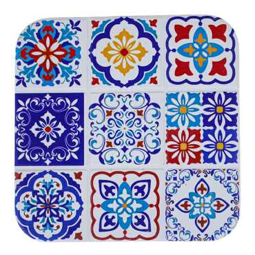 Mandala Temalı Uv Baskılı Kare Bardak Altlığı 80 Mm - 3