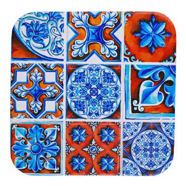 Mandala Temalı Uv Baskılı Kare Bardak Altlığı 80 Mm - 5