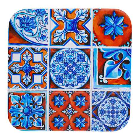 Mandala Temalı Uv Baskılı Kare Bardak Altlığı 80 Mm - 5