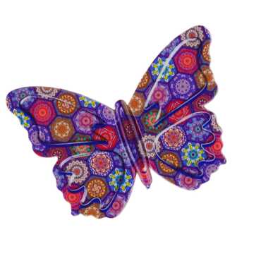 Mandala Themed UV Printed Butterfly Shaped Refrigerator Magnet 80x58 mm - Standart - 2