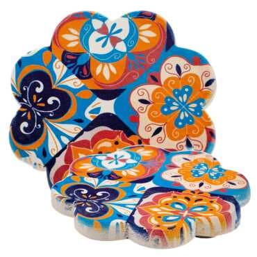 Mandala Themed UV Daisy Traditional Coaster 88 mm