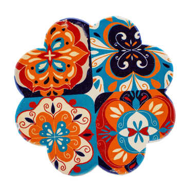 Mandala Themed UV Daisy Traditional Coaster 88 mm - 2