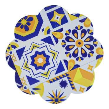 Mandala Themed UV Daisy Traditional Trivet 185 mm