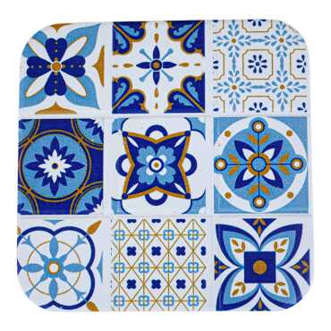 Mandala Themed UV Printed Square Coaster 80 mm - 4