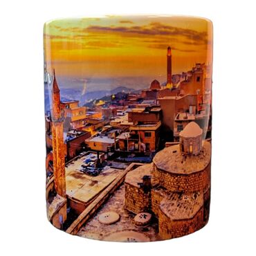 Mardin Themed Customised Porcelain Souvenir Travel Mug 80x95 mm - Thumbnail