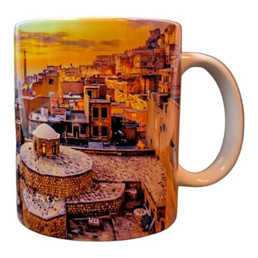 Mardin Themed Customised Porcelain Souvenir Travel Mug 80x95 mm - Thumbnail