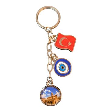 Myros - Mardin Themed Metal Evil Eye Enamel Keychain