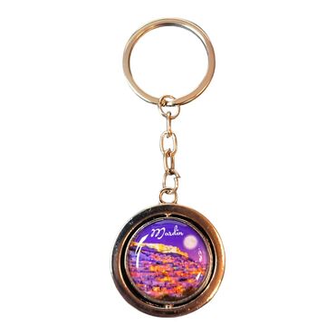 Myros - Mardin Themed Metal Spinner Keychain 38x100 mm