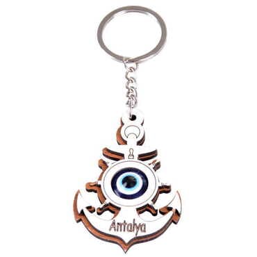 Sea Products Themed Wooden Custom Printed Wooden Keyring - 2