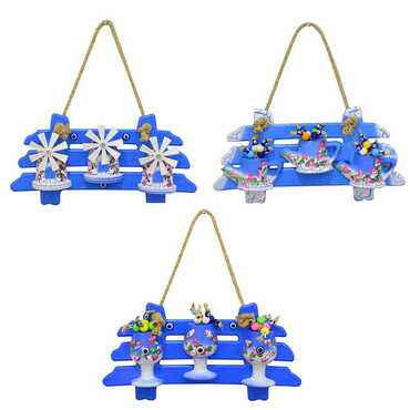 Marine Themed Corded Ceramic Pot Wall Hanging Set 3 Pcs - 3