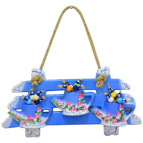 Marine Themed Corded Ceramic Pot Wall Hanging Set 3 Pcs - 6