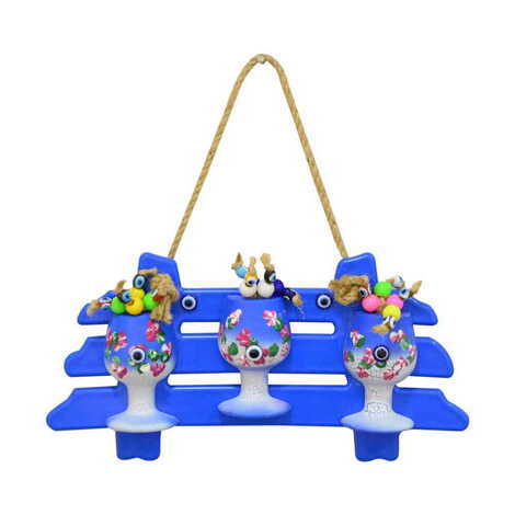 Marine Themed Corded Ceramic Pot Wall Hanging Set 3 Pcs - 1