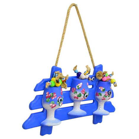 Marine Themed Corded Ceramic Pot Wall Hanging Set 3 Pcs - 2
