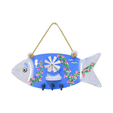 Marine Themed Fish Shaped Keychain Hanger - Thumbnail