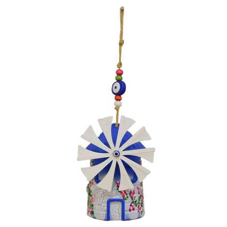 Marine Themed Wooden House Souvenir Windmill With Rope