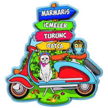 Toptan Marmaris Bölgesi Temalı 3D Resimli Ahşap Magnet - 7