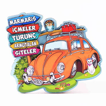 Toptan Marmaris Bölgesi Temalı 3D Resimli Ahşap Magnet - 9