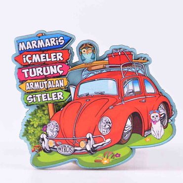 Toptan Marmaris Bölgesi Temalı 3D Resimli Ahşap Magnet - 10