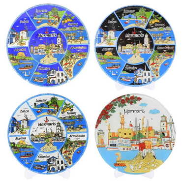 Marmaris Region Themed Bespoke Printed Glass Plate 18 Cm - 2