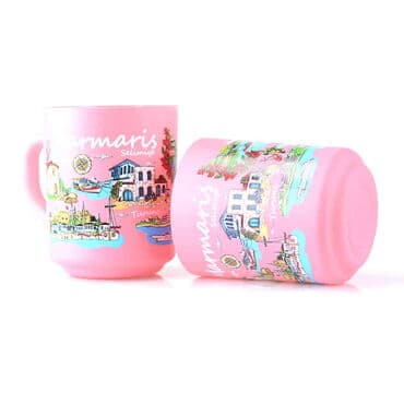 Marmaris Region Themed Colored Glass Mug - 2
