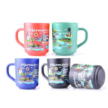 Marmaris Region Themed Colored Glass Mug - 3